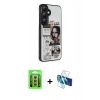 MARSİLYAN™- Galaxy A15 4G Kılıf Odak Klasik Serisi - Siyah 3D Antistatik Seramik Nano Ekran Koruyucu + Raze Metal Kamera Lens - GS