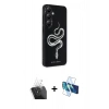 MARSİLYAN™- Galaxy A15 4G Kılıf Odak Klasik Serisi - Siyah 3D Antistatik Seramik Nano Ekran Koruyucu + Kamera Lens Koruma Cam - SF