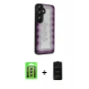MARSİLYAN™- Galaxy A15 4G Kılıf Odak Klasik Serisi - Siyah 6D Antistatik Mat Seramik Hayalet Nano Ekran Koruyucu + Raze Metal Kamera Lens - GS