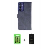 MARSİLYAN™- Galaxy A15 4G Kılıf Siluet Işık Serisi - Siyah 6D Antistatik Mat Seramik Hayalet Nano Ekran Koruyucu + Raze Metal Kamera Lens - SH