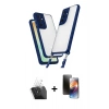 MARSİLYAN™- Galaxy A15 4G Kılıf Ufuk Klasik - Siyah 3D Antistatik Mat Seramik Nano Ekran Koruyucu + Kamera Lens Koruma Cam - SF