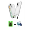 MARSİLYAN™- Galaxy A15 4G Kılıf Ufuk Klasik - Siyah 3D Antistatik Seramik Nano Ekran Koruyucu + Raze Metal Kamera Lens - SH
