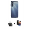 MARSİLYAN™- Galaxy A15 4G Kılıf Vadi Minimal - Siyah 3D Antistatik Mat Seramik Nano Ekran Koruyucu + Kamera Lens Koruma Cam - SF