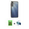 MARSİLYAN™- Galaxy A15 4G Kılıf Vadi Minimal - Siyah 3D Antistatik Seramik Nano Ekran Koruyucu + Raze Metal Kamera Lens - SH