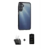 MARSİLYAN™- Galaxy A15 4G Kılıf Vadi Minimal - Siyah 6D Antistatik Mat Seramik Hayalet Nano Ekran Koruyucu + Kamera Lens Koruma Cam - SF