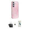 MARSİLYAN™- Galaxy A15 4G Kılıf Yankı Doku Prime - Şeffaf Pasifik Cam Ekran Koruyucu + Kamera Lens Koruma Cam - SF