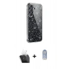 MARSİLYAN™- Galaxy A15 4G Kılıf Yankı Doku Prime - Siyah Joko Magic 5D Cam + Şeffaf Kamera Lens Koruma Cam