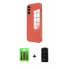MARSİLYAN™- Galaxy A15 4G Kılıf Yankı Serisi - Siyah 6D Antistatik Mat Seramik Hayalet Nano Ekran Koruyucu + Raze Metal Kamera Lens - SH
