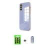 MARSİLYAN™- Galaxy A15 4G Kılıf Yankı Serisi - Siyah Joko Magic 5D Cam + Raze Metal Kamera Lens - SH