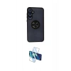 MARSİLYAN™- Galaxy A15 4G Kılıf Yörünge Çizgi - Siyah 3D Antistatik Cam Ekran Koruyucu
