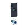 MARSİLYAN™- Galaxy A15 4G Kılıf Yörünge Çizgi - Siyah 3D Antistatik Cam Ekran Koruyucu
