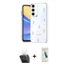 MARSİLYAN™- Galaxy A15 4G Kılıf Yörünge Form - Şeffaf Pasifik Cam Ekran Koruyucu + Kamera Lens Koruma Cam - SF