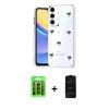 MARSİLYAN™- Galaxy A15 4G Kılıf Yörünge Form - Siyah 6D Antistatik Mat Seramik Hayalet Nano Ekran Koruyucu + Raze Metal Kamera Lens - SH
