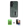 MARSİLYAN™- Galaxy A15 4G Kılıf Yörünge Işık Serisi - Siyah 3D Antistatik Mat Seramik Nano Ekran Koruyucu + Raze Metal Kamera Lens - GS