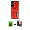 MARSİLYAN™- Galaxy A15 4G Kılıf Yörünge Işık Serisi - Siyah 3D Antistatik Mat Seramik Nano Ekran Koruyucu + Raze Metal Kamera Lens - GS