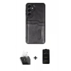 MARSİLYAN™- Galaxy A15 4G Kılıf Yörünge Işık Serisi - Siyah 6D Antistatik Mat Seramik Hayalet Nano Ekran Koruyucu + Kamera Lens Koruma Cam - SF