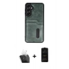 MARSİLYAN™- Galaxy A15 4G Kılıf Yörünge Işık Serisi - Siyah 6D Antistatik Mat Seramik Hayalet Nano Ekran Koruyucu + Kamera Lens Koruma Cam - SF