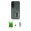 MARSİLYAN™- Galaxy A15 4G Kılıf Yörünge Işık Serisi - Siyah Joko Magic 5D Cam + Raze Metal Kamera Lens - SH