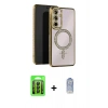 MARSİLYAN™- Galaxy A15 4G Kılıf Zirve Doku Prime - Siyah Joko Magic 5D Cam + Raze Metal Kamera Lens - SH