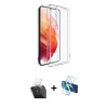 MARSİLYAN™- Galaxy A15 4G Kılıf Zirve Doku - Siyah 3D Antistatik Seramik Nano Ekran Koruyucu + Kamera Lens Koruma Cam - SF
