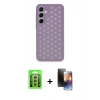 MARSİLYAN™- Galaxy A15 4G Kılıf Zirve Form - Siyah 3D Antistatik Mat Seramik Nano Ekran Koruyucu + Raze Metal Kamera Lens - GS