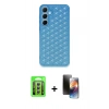 MARSİLYAN™- Galaxy A15 4G Kılıf Zirve Form - Siyah 3D Antistatik Mat Seramik Nano Ekran Koruyucu + Raze Metal Kamera Lens - GS
