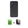 MARSİLYAN™- Galaxy A15 4G Kılıf Zirve Form - Siyah 3D Antistatik Mat Seramik Nano Ekran Koruyucu + Raze Metal Kamera Lens - GS