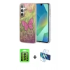 MARSİLYAN™- Galaxy A15 4G Kılıf Zirve Modern Prime - Siyah 3D Antistatik Seramik Nano Ekran Koruyucu + Raze Metal Kamera Lens - SH