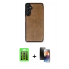 MARSİLYAN™- Galaxy A15 4G Kılıf Zirve Yansıma Serisi - Siyah 3D Antistatik Mat Seramik Nano Ekran Koruyucu + Raze Metal Kamera Lens - SH