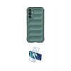 MARSİLYAN™- Galaxy A16 5G Kılıf Atlas Koleksiyonu - Siyah 3D Antistatik Cam Ekran Koruyucu