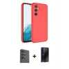 MARSİLYAN™- Galaxy A16 5G Kılıf Kozmos Yansıma Özel Seri - Siyah 3D Antistatik Hayalet Cam Ekran Koruyucu + Raze Metal Kamera Lens - SH