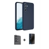 MARSİLYAN™- Galaxy A16 5G Kılıf Kozmos Yansıma Özel Seri - Siyah 3D Antistatik Hayalet Cam Ekran Koruyucu + Raze Metal Kamera Lens - SH
