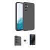 MARSİLYAN™- Galaxy A16 5G Kılıf Kozmos Yansıma Özel Seri - Siyah 3D Antistatik Hayalet Cam Ekran Koruyucu + Raze Metal Kamera Lens - SH