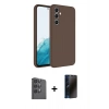 MARSİLYAN™- Galaxy A16 5G Kılıf Kozmos Yansıma Özel Seri - Siyah 3D Antistatik Hayalet Cam Ekran Koruyucu + Raze Metal Kamera Lens - SH
