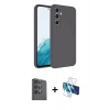 MARSİLYAN™- Galaxy A16 5G Kılıf Kozmos Yansıma Özel Seri - Siyah 3D Antistatik Seramik Nano Ekran Koruyucu + Raze Metal Kamera Lens - SH