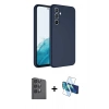 MARSİLYAN™- Galaxy A16 5G Kılıf Kozmos Yansıma Özel Seri - Siyah 3D Antistatik Seramik Nano Ekran Koruyucu + Raze Metal Kamera Lens - SH