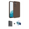 MARSİLYAN™- Galaxy A16 5G Kılıf Kozmos Yansıma Özel Seri - Siyah 3D Antistatik Seramik Nano Ekran Koruyucu + Raze Metal Kamera Lens - SH