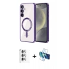 MARSİLYAN™- Galaxy A16 5G Kılıf Nova Işık Özel Seri - Siyah 3D Antistatik Seramik Nano Ekran Koruyucu + Raze Metal Kamera Lens - GS