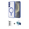 MARSİLYAN™- Galaxy A16 5G Kılıf Nova Işık Özel Seri - Siyah 3D Antistatik Seramik Nano Ekran Koruyucu + Raze Metal Kamera Lens - GS