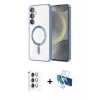 MARSİLYAN™- Galaxy A16 5G Kılıf Nova Işık Özel Seri - Siyah 3D Antistatik Seramik Nano Ekran Koruyucu + Raze Metal Kamera Lens - GS