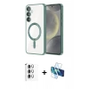 MARSİLYAN™- Galaxy A16 5G Kılıf Nova Işık Özel Seri - Siyah 3D Antistatik Seramik Nano Ekran Koruyucu + Raze Metal Kamera Lens - GS