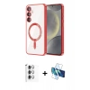 MARSİLYAN™- Galaxy A16 5G Kılıf Nova Işık Özel Seri - Siyah 3D Antistatik Seramik Nano Ekran Koruyucu + Raze Metal Kamera Lens - GS