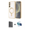 MARSİLYAN™- Galaxy A16 5G Kılıf Nova Işık Özel Seri - Siyah 3D Antistatik Seramik Nano Ekran Koruyucu + Siyah Raze Metal Kamera Lens