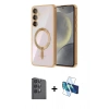 MARSİLYAN™- Galaxy A16 5G Kılıf Nova Işık Özel Seri - Siyah 3D Antistatik Seramik Nano Ekran Koruyucu + Siyah Raze Metal Kamera Lens