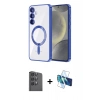 MARSİLYAN™- Galaxy A16 5G Kılıf Nova Işık Özel Seri - Siyah 3D Antistatik Seramik Nano Ekran Koruyucu + Siyah Raze Metal Kamera Lens