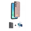 MARSİLYAN™- Galaxy A16 5G Kılıf Vadi Klasik Serisi - Siyah 3D Antistatik Cam Ekran Koruyucu + Raze Metal Kamera Lens - SH