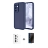 MARSİLYAN™- Galaxy A16 5G Kılıf Yankı Yansıma Özel Seri - Siyah 3D Antistatik Hayalet Cam Ekran Koruyucu + Raze Metal Kamera Lens - GS
