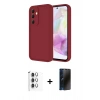MARSİLYAN™- Galaxy A16 5G Kılıf Yankı Yansıma Özel Seri - Siyah 3D Antistatik Hayalet Cam Ekran Koruyucu + Raze Metal Kamera Lens - GS