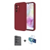 MARSİLYAN™- Galaxy A16 5G Kılıf Yankı Yansıma Özel Seri - Siyah 3D Antistatik Seramik Nano Ekran Koruyucu + Raze Metal Kamera Lens - SH