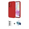 MARSİLYAN™- Galaxy A16 5G Kılıf Yankı Yansıma Özel Seri - Siyah 3D Antistatik Seramik Nano Ekran Koruyucu + Raze Metal Kamera Lens - GS